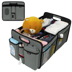 XEVAR Baby Diaper Caddy Organizer wide view showing organized essentials for quick changes