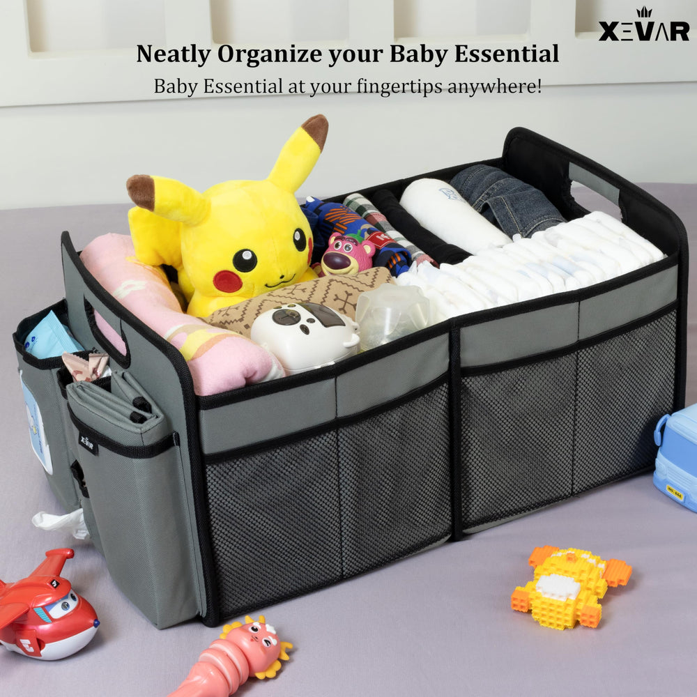 XEVAR Baby Diaper Caddy Organizer reinforced handles for one-handed carry