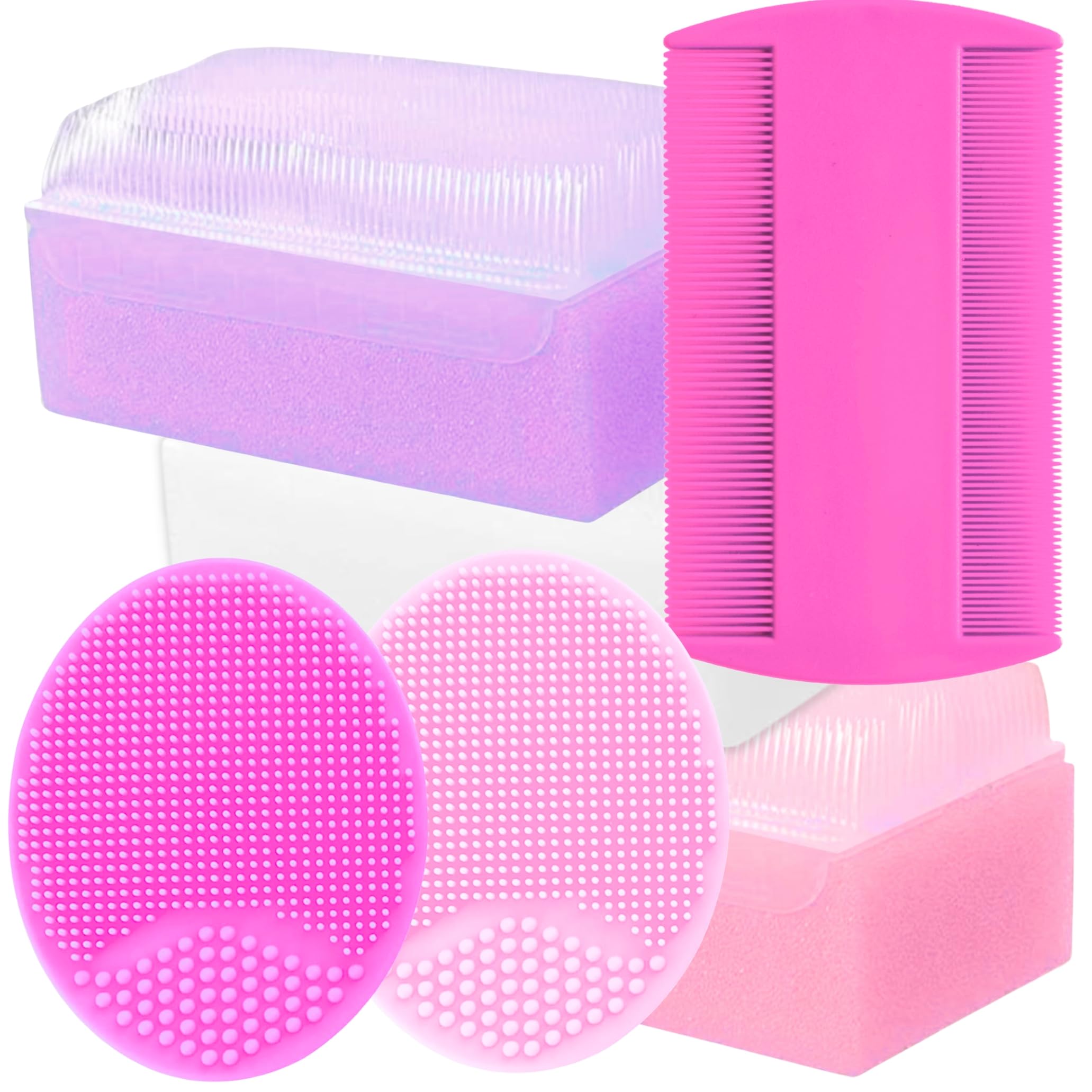 Cepillo para caspa Xforto rosa, suave para el cuero cabelludo del bebé