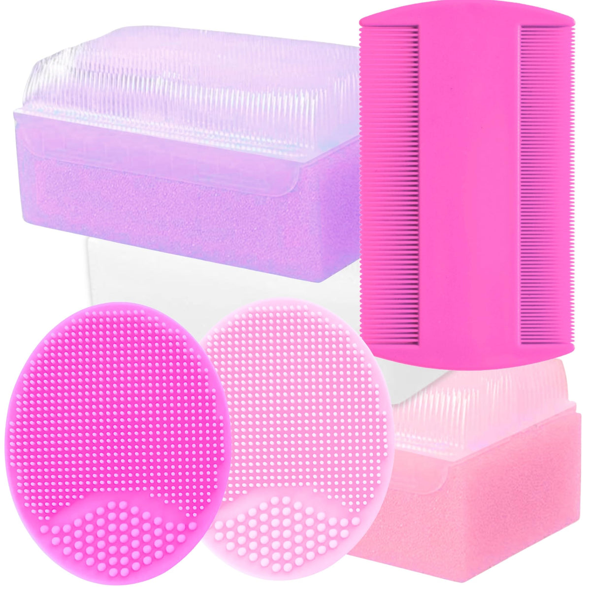 Cepillo para caspa Xforto rosa, suave para el cuero cabelludo del bebé