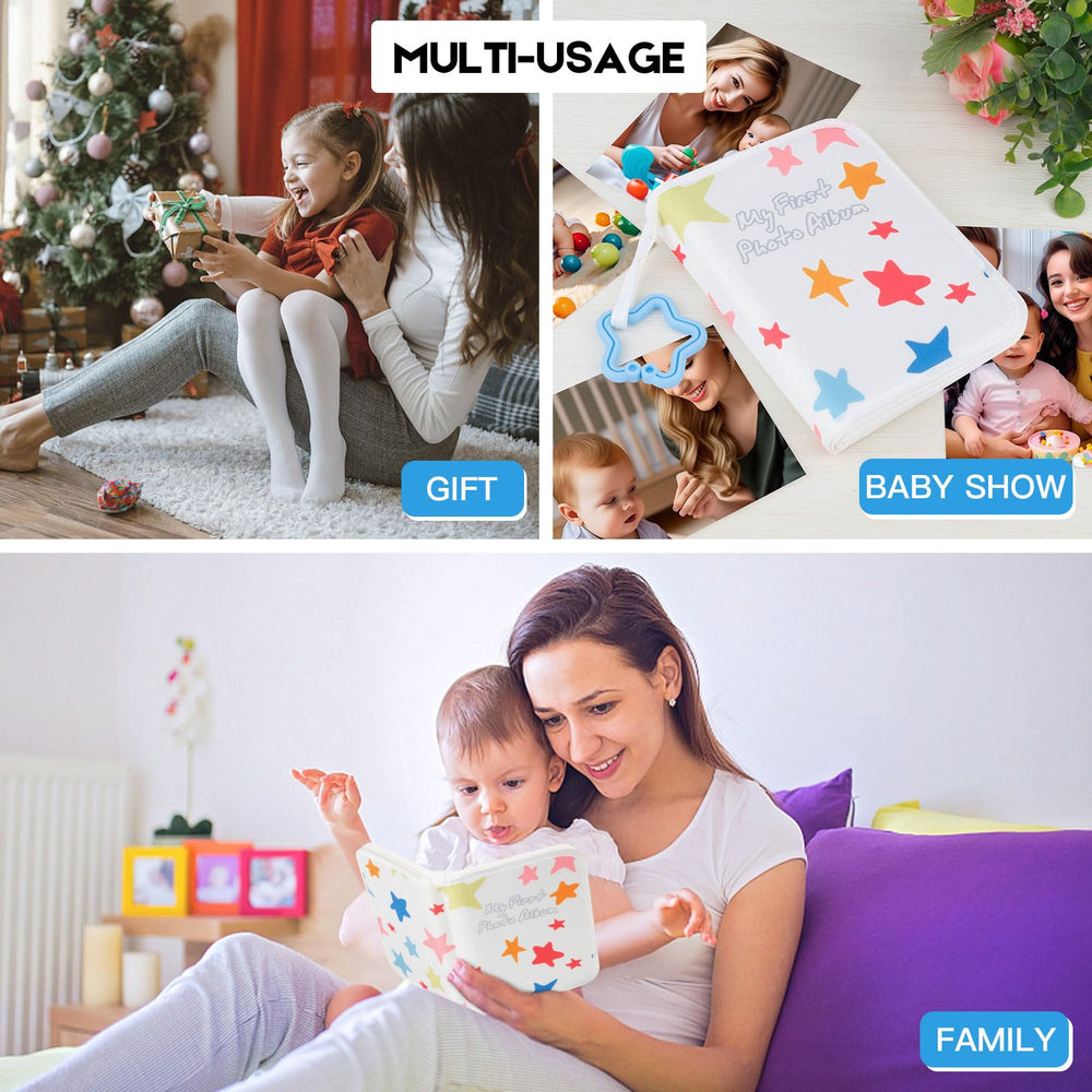 Xfveiwoo gift-ready baby album packaging ideal for christenings and birthdays.