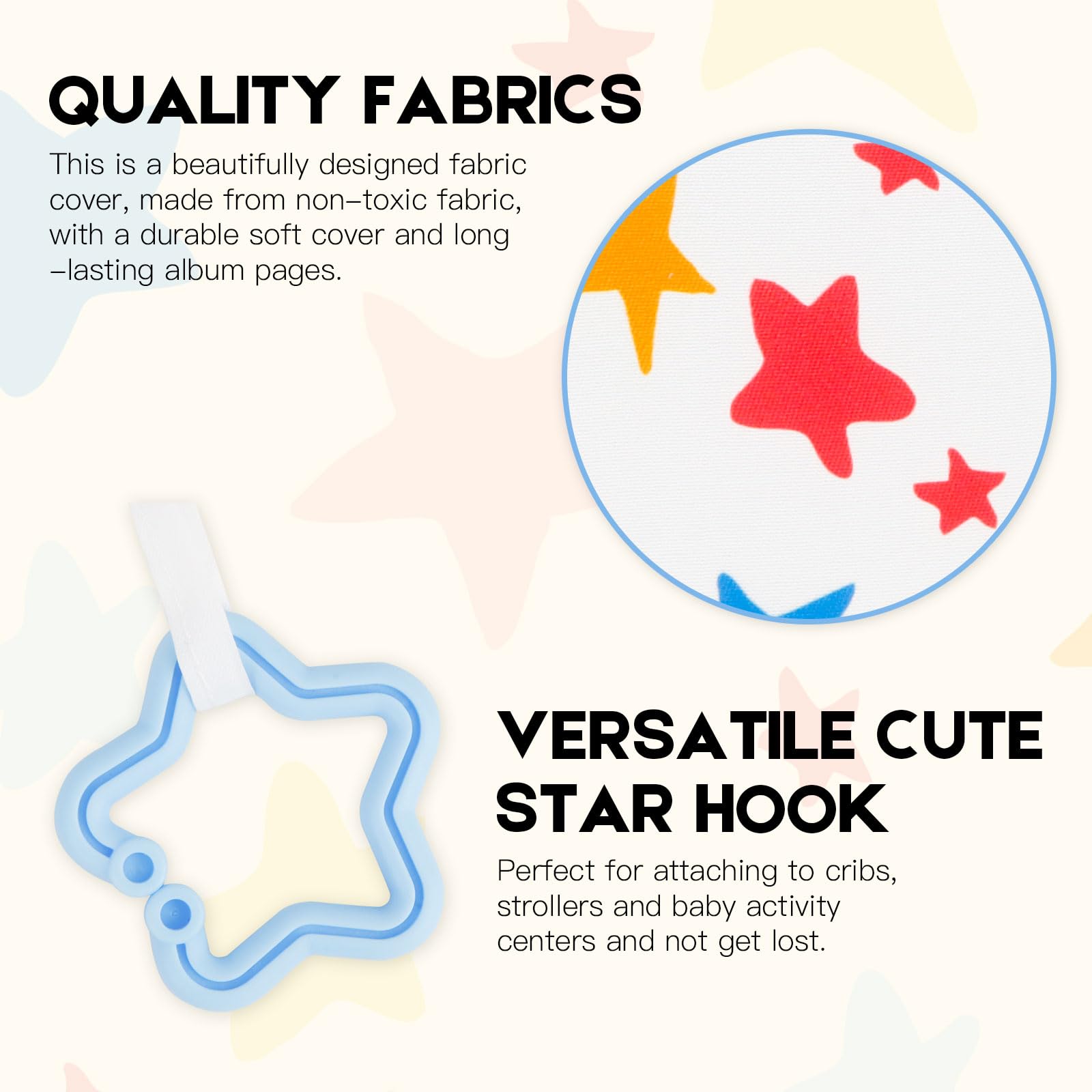 Xfveiwoo Baby's album star hook ready for cot or pram attachment.
