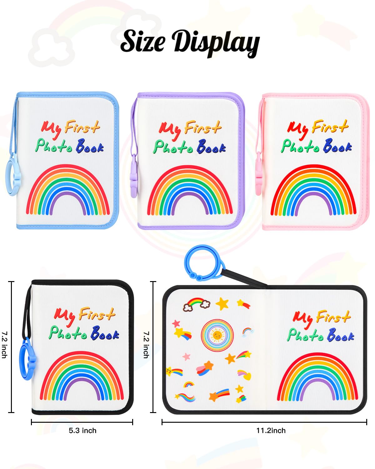 Xfveiwoo built-in baby-safe mirror on last page for interactive play.