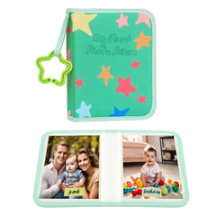 Xfveiwoo Baby's My First Photo Album green front cover is a soft keepsake.
