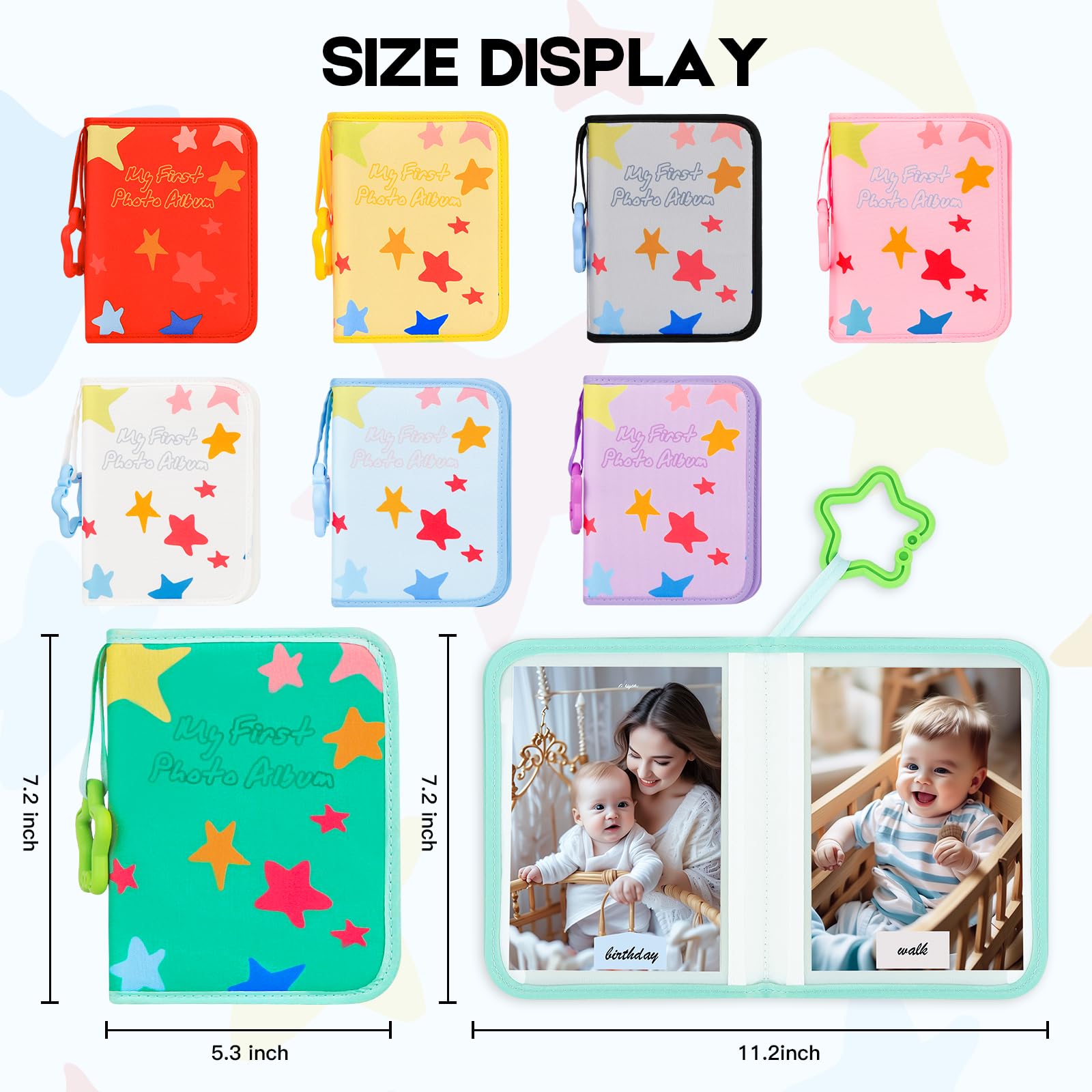 Xfveiwoo Baby's My First Photo Album green non-toxic materials guarantee baby-safe memories.
