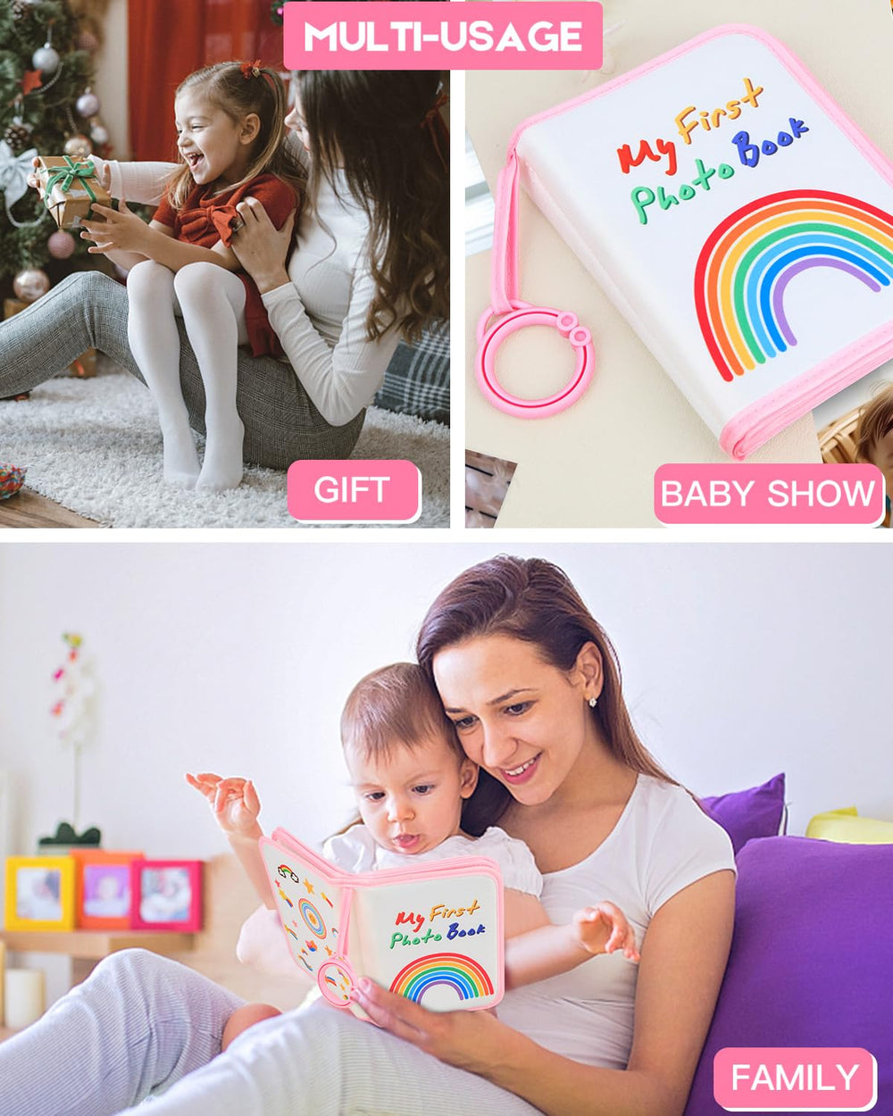 Xfveiwoo gift-ready album suited for baby showers and birthdays.
