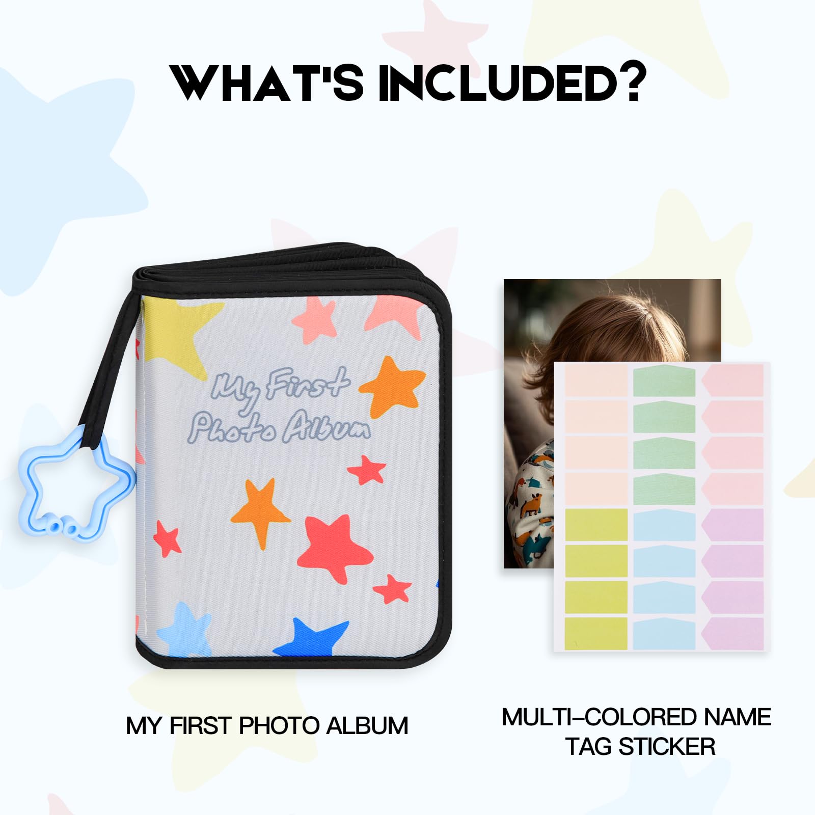 Xfveiwoo soft-cloth pages with clear pockets for easy photo insertion.