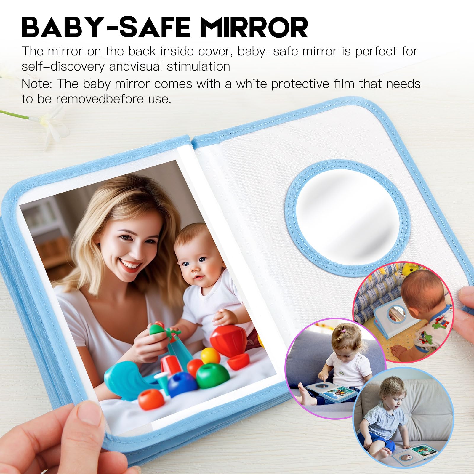 Xfveiwoo Non-toxic, odourless fabric keeps baby safe while flipping through memories.