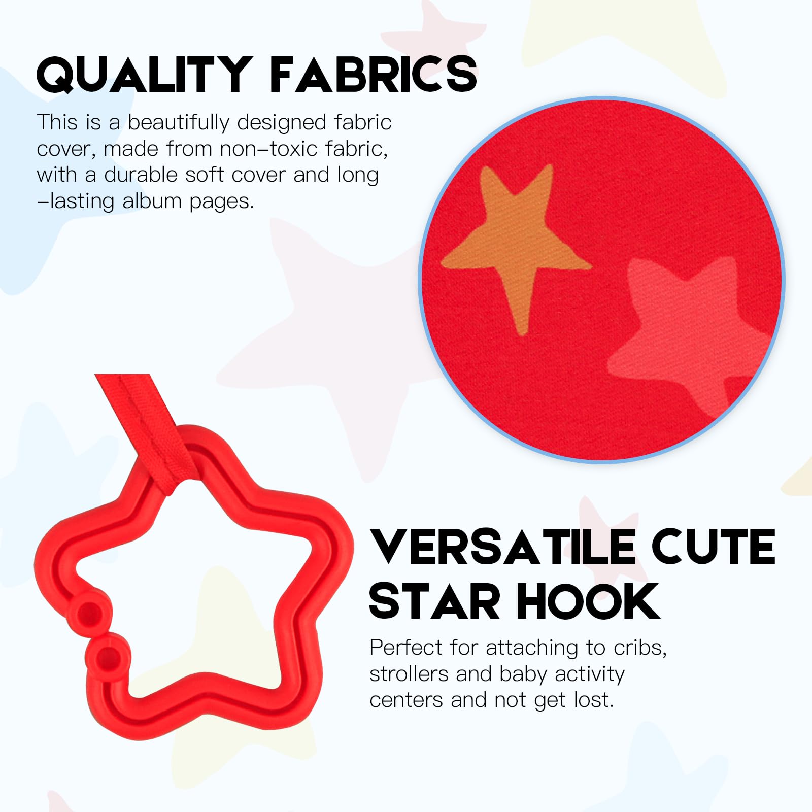 Xfveiwoo star-hook attachment lets you hang it on a cot or pram.