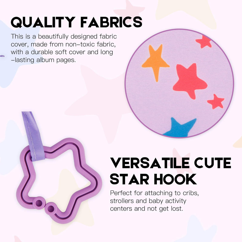 Xfveiwoo star hook lets you attach the album to a cot or pram.