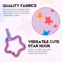 Xfveiwoo star hook lets you attach the album to a cot or pram.