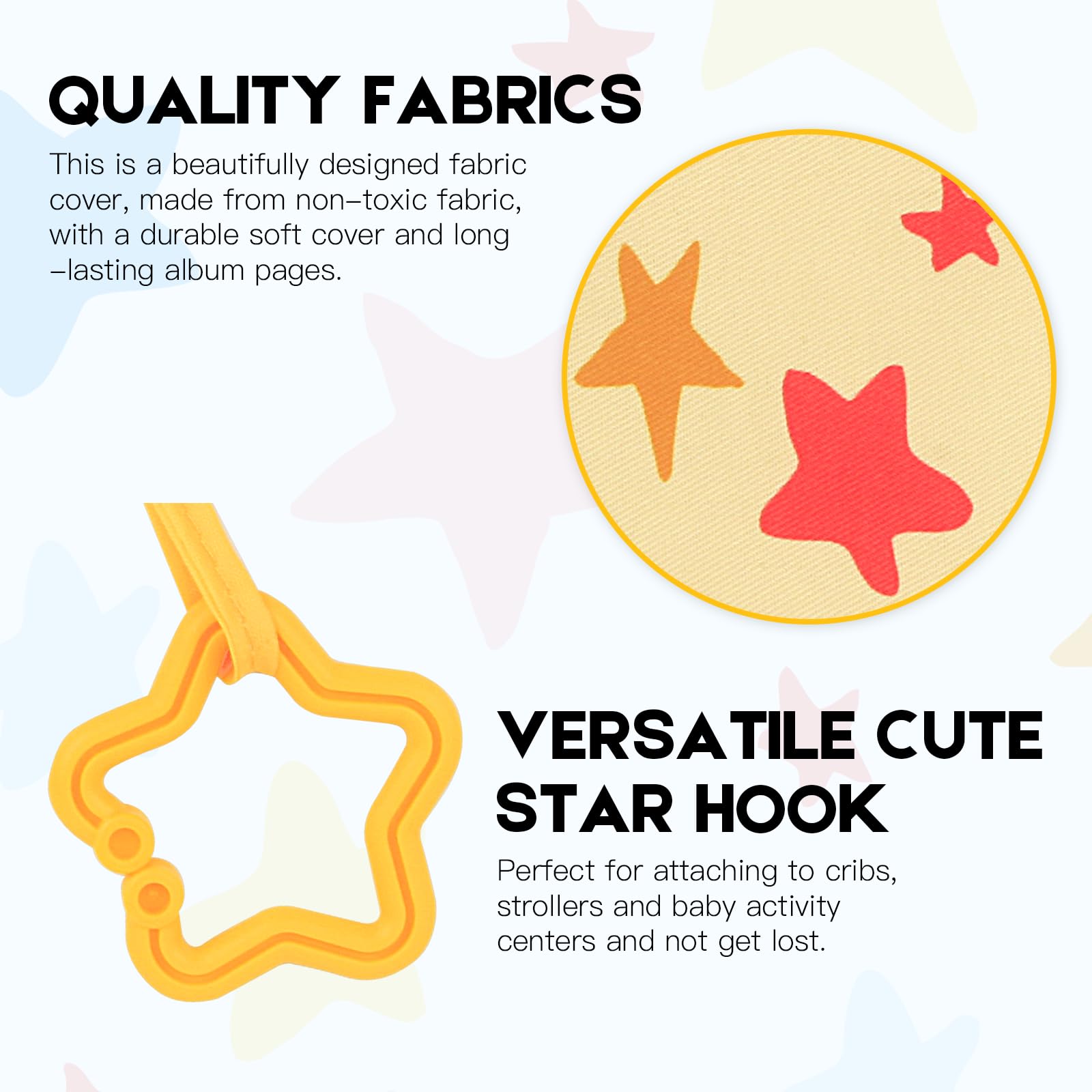 Xfveiwoo star hook attaches to cot or pram for on the go display