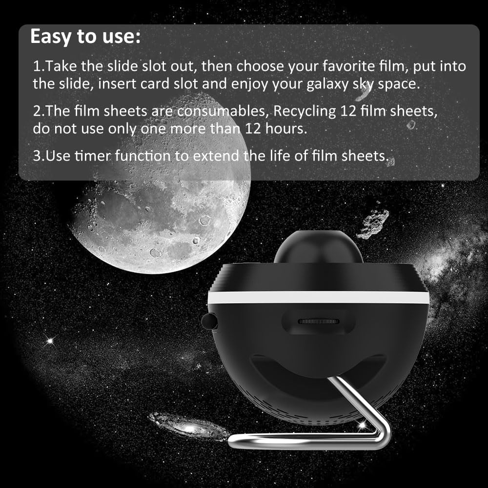 XFWOJOO Galaxy Projector 13 disc cartridges offer varied celestial scenes.
