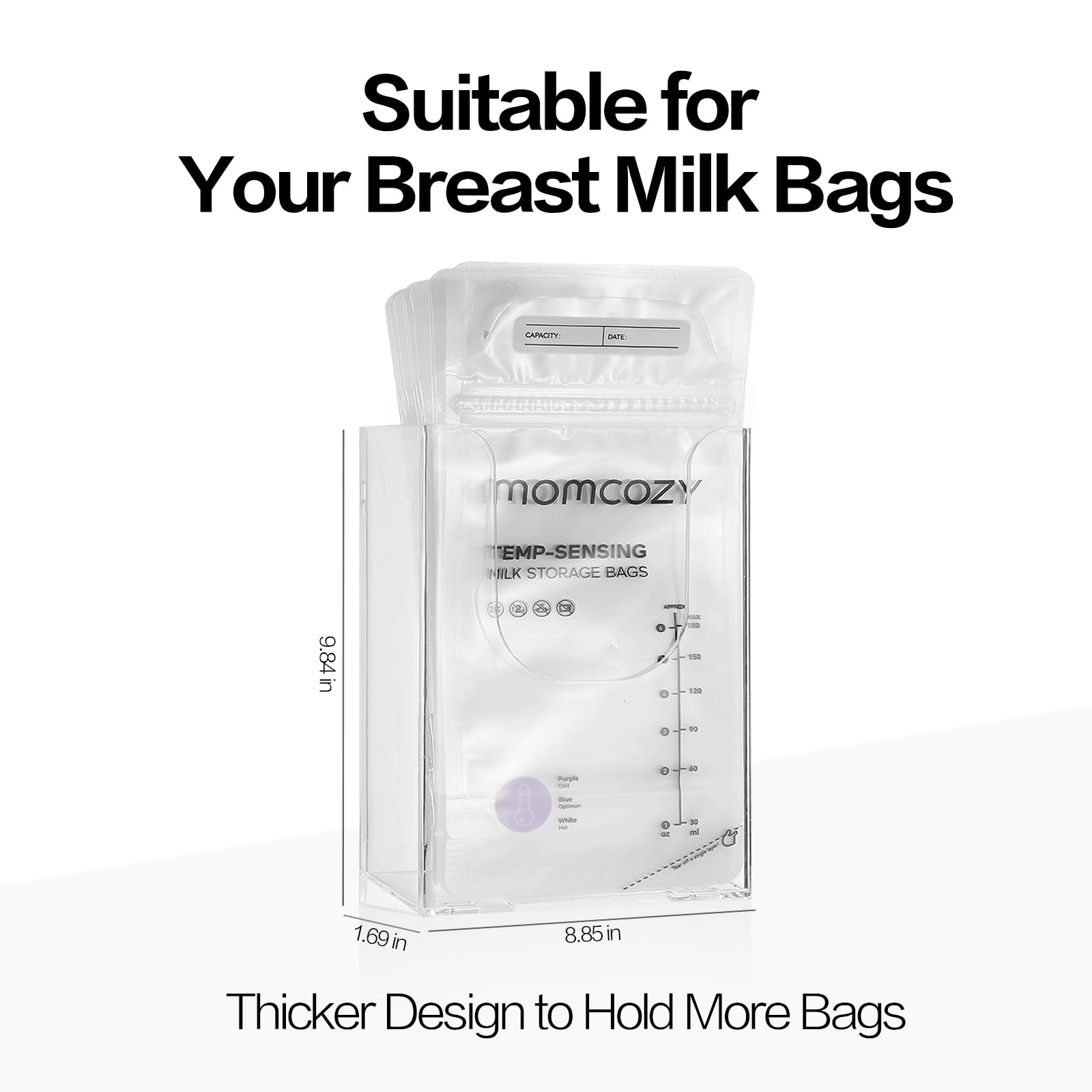 XGKHOM breastmilk bag holder compatible with Lansinoh Medela Momcozy bags.