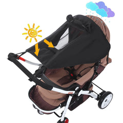 XGOPTS baby stroller shade UPF50+ waterproof cover for sun and rain protection.