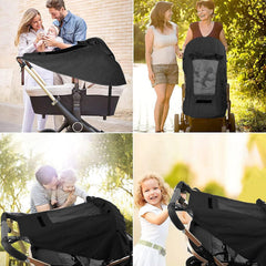 XGOPTS stroller shade with see-through skylight for monitoring your child.