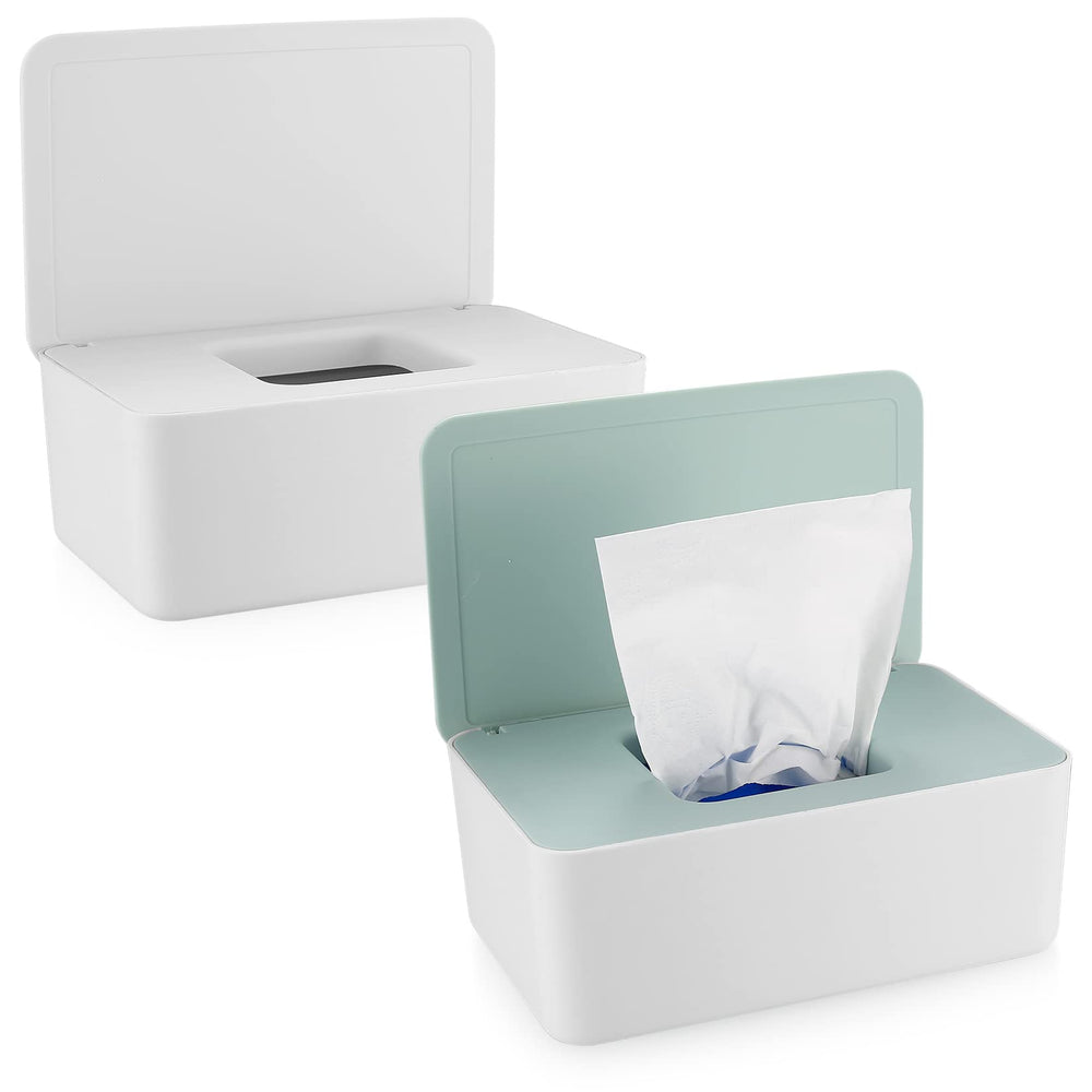 XhjzgcTech wipes dispenser set in white and green keeps wipes ready for quick cleanups