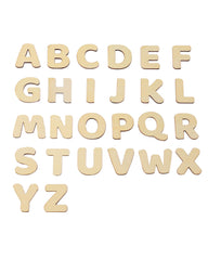 Xhqsulsclac wooden alphabet letters close-up with smooth natural finish.