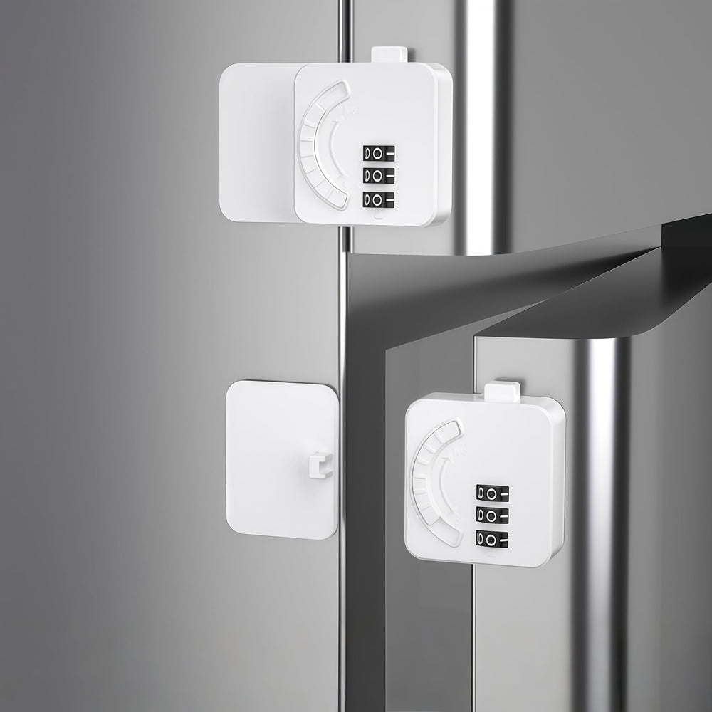 XHTTFDC child-proof fridge lock secures doors, reducing pinch risks for little fingers.
