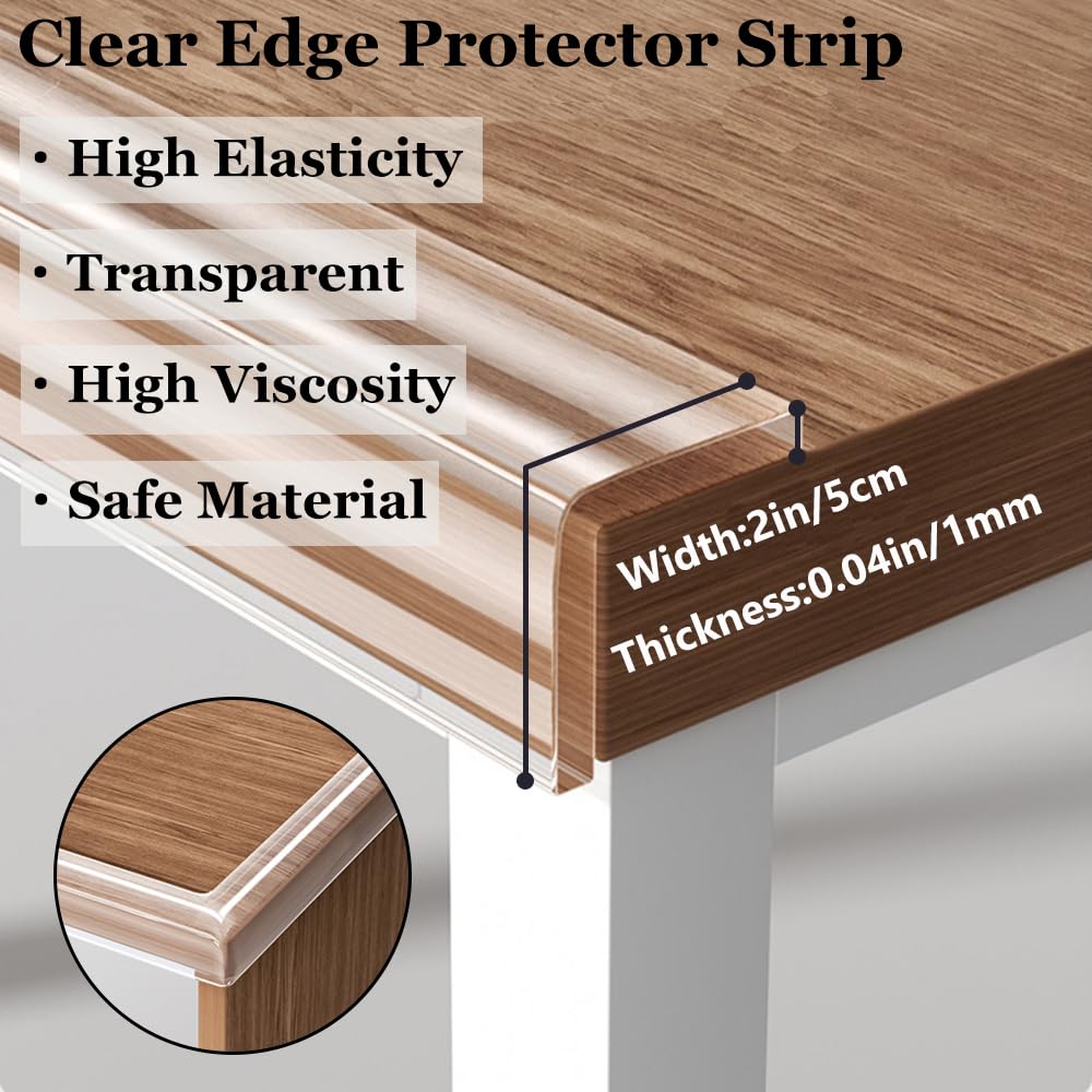 XHWUDI clear corner guard applied to a chair corner with cushioned protection