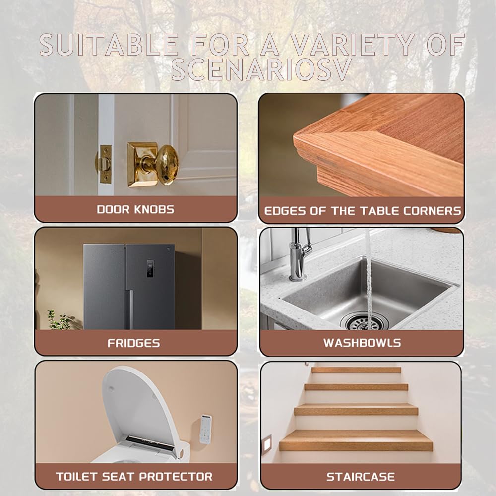 XHWUDI transparent bumper guards fit on tables, chairs, cabinets, and beds for versatile use.