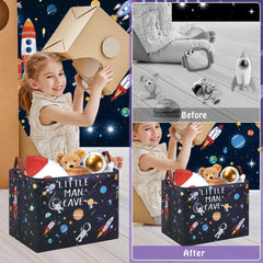 XHWZOF 36L capacity nursery hamper with leather handles for heavy items