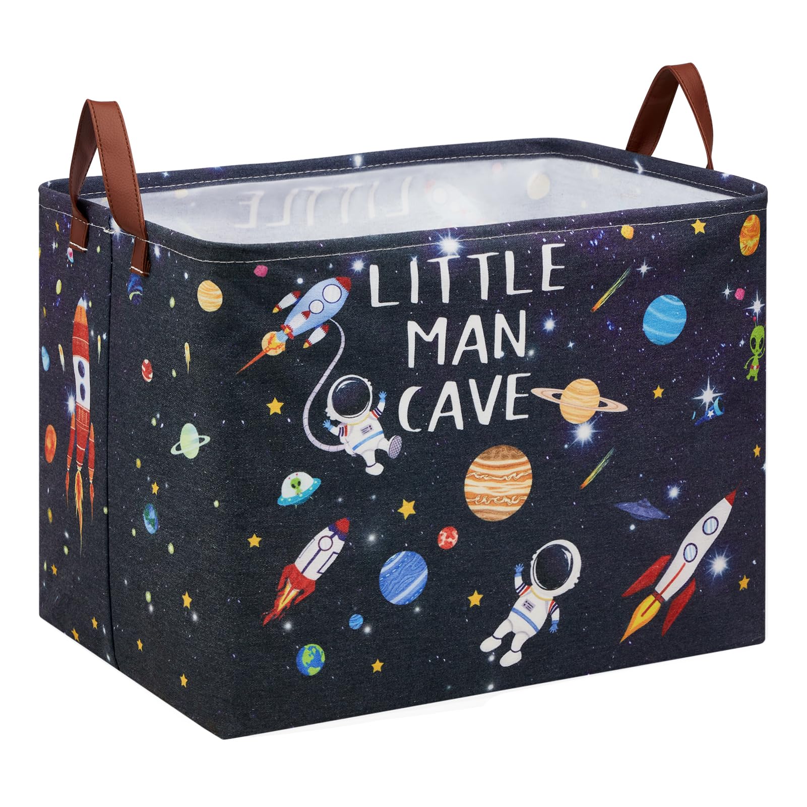 XHWZOF Astronaut Rockets nursery hamper shows space-themed design for tidy toy storage