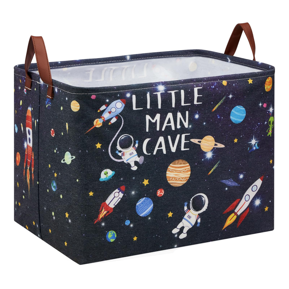 XHWZOF Astronaut Rockets nursery hamper shows space-themed design for tidy toy storage