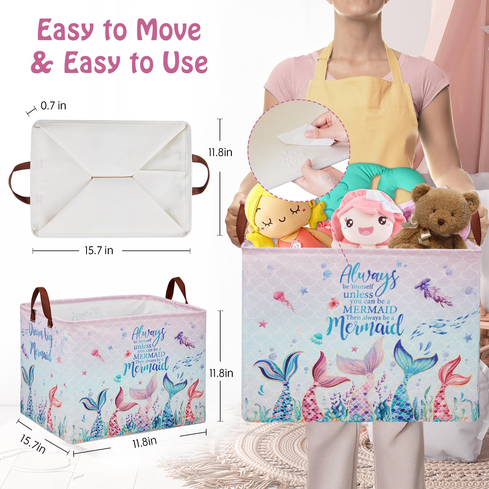 XHWZOF collapsible kid's storage basket saves space when not in use