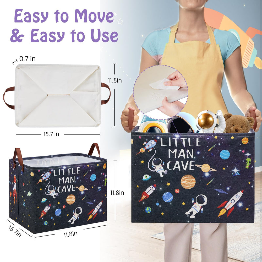 XHWZOF Collapsible nursery storage basket folds flat for space-saving organization