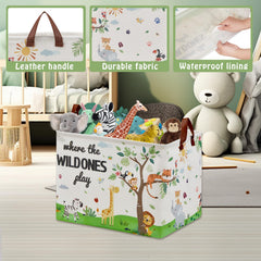 XHWZOF Jungle Safari Basket with waterproof inner lining keeps items dry.