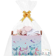 XHWZOF Mermaid basket collapsible for space-saving nursery organization.