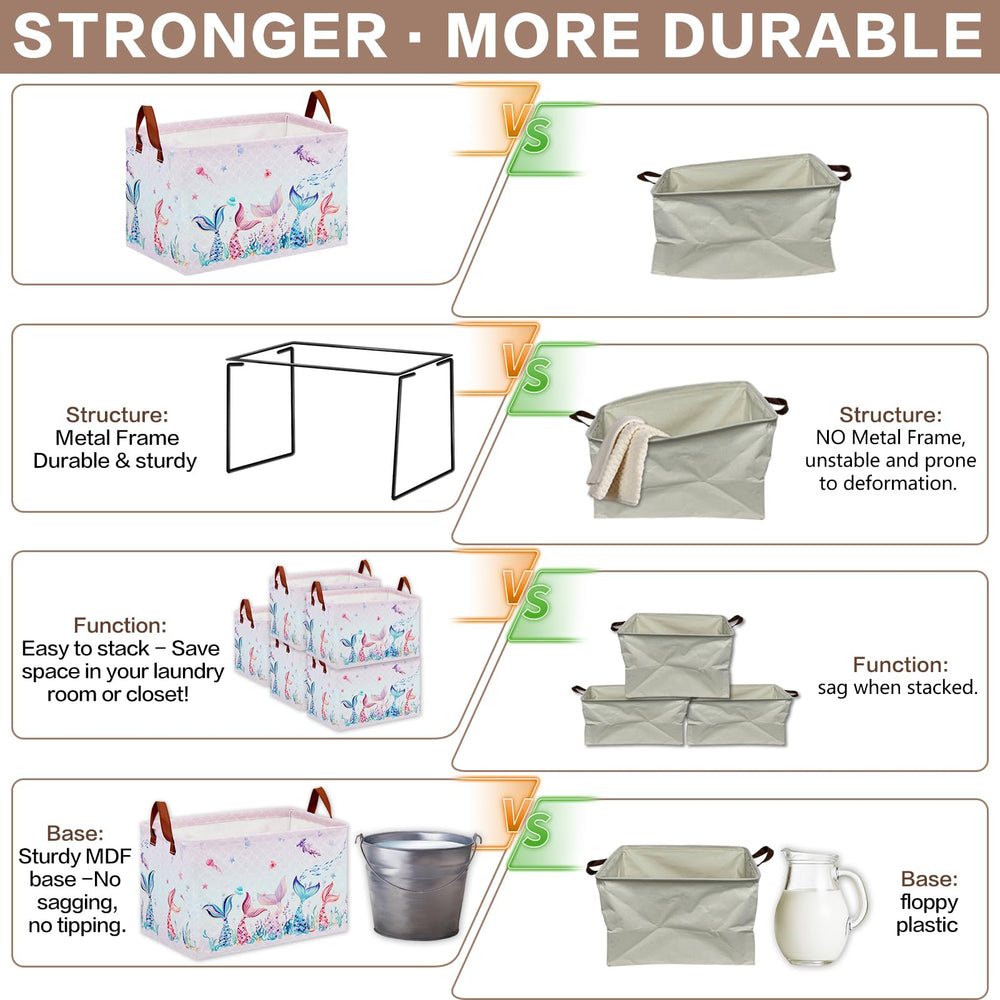 XHWZOF Mermaid laundry basket stand-alone design in room setup emphasizes independent standing