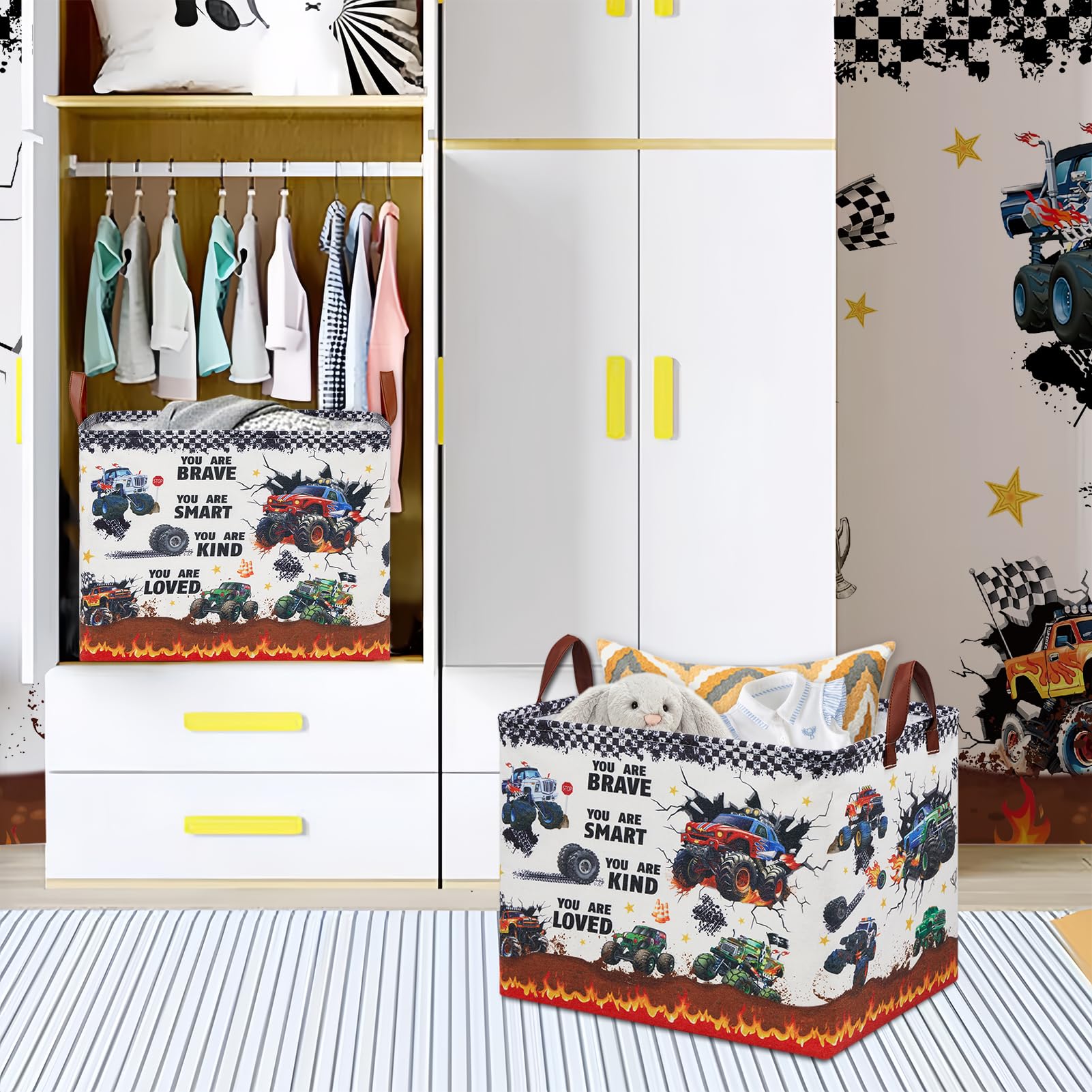 XHWZOF Monster Truck Storage Basket kid-room-decor adds playful storage solution