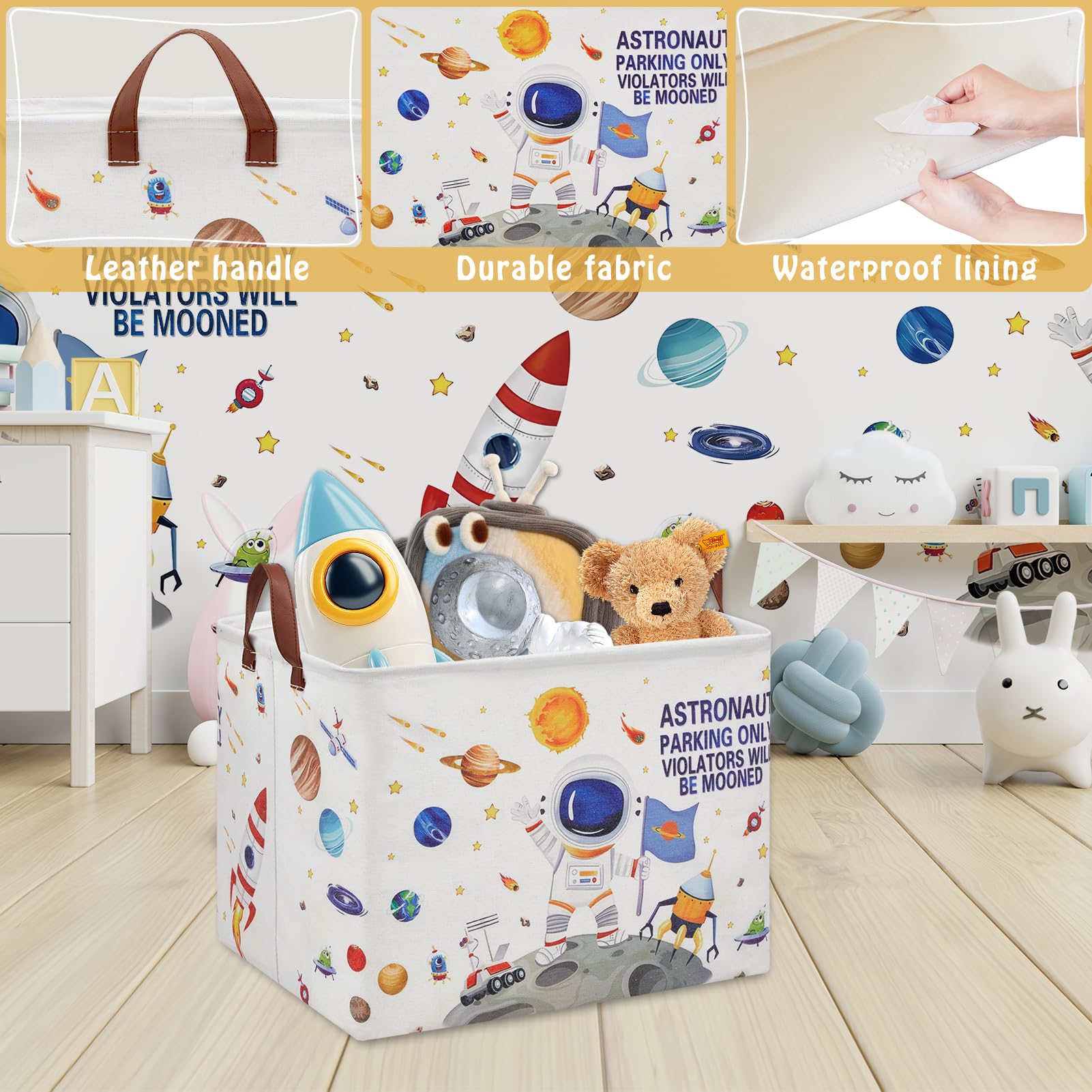 XHWZOF nursery basket with waterproof liner for durable storage.