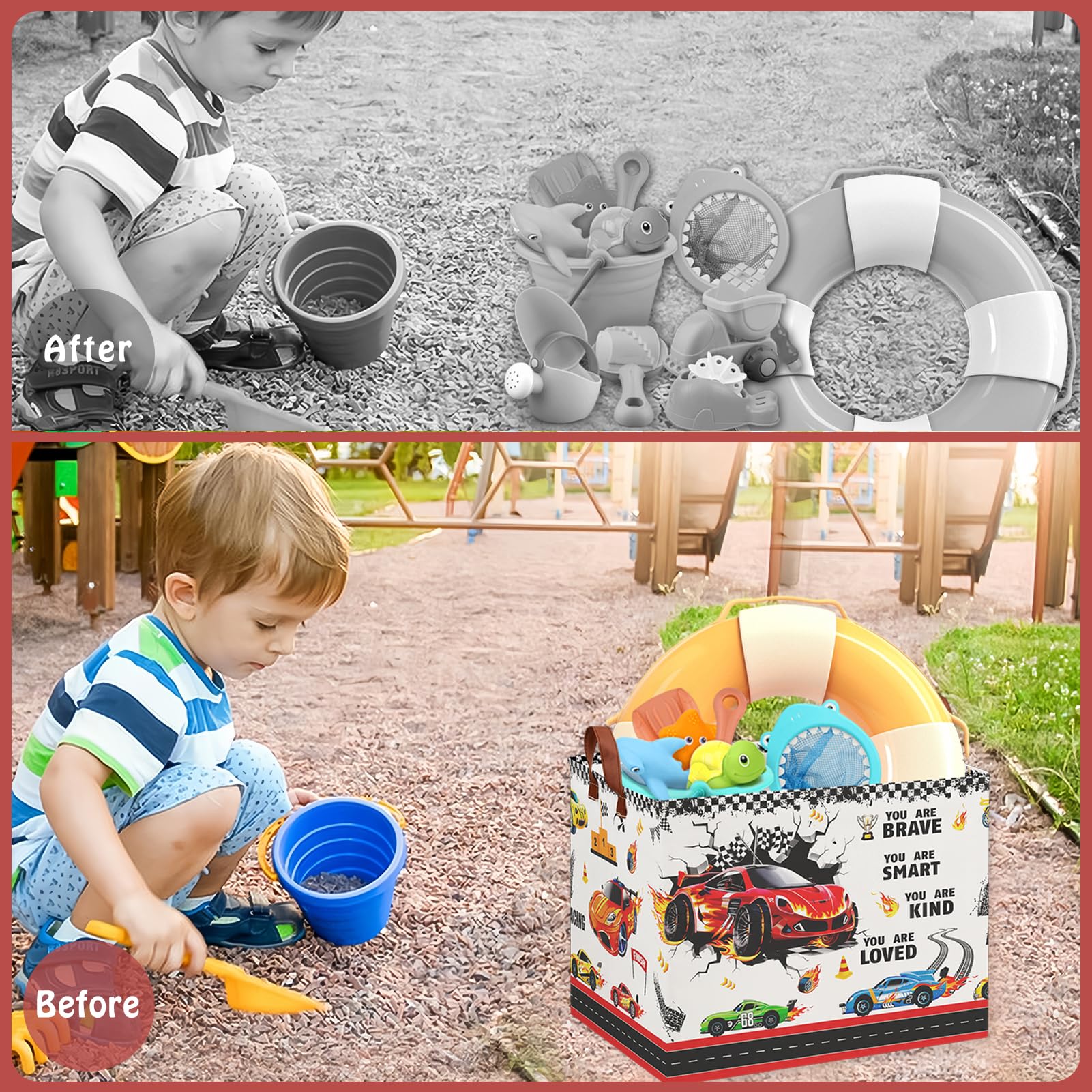 XHWZOF Rectangular Tire Toy Box suitable for bedroom and bathroom storage