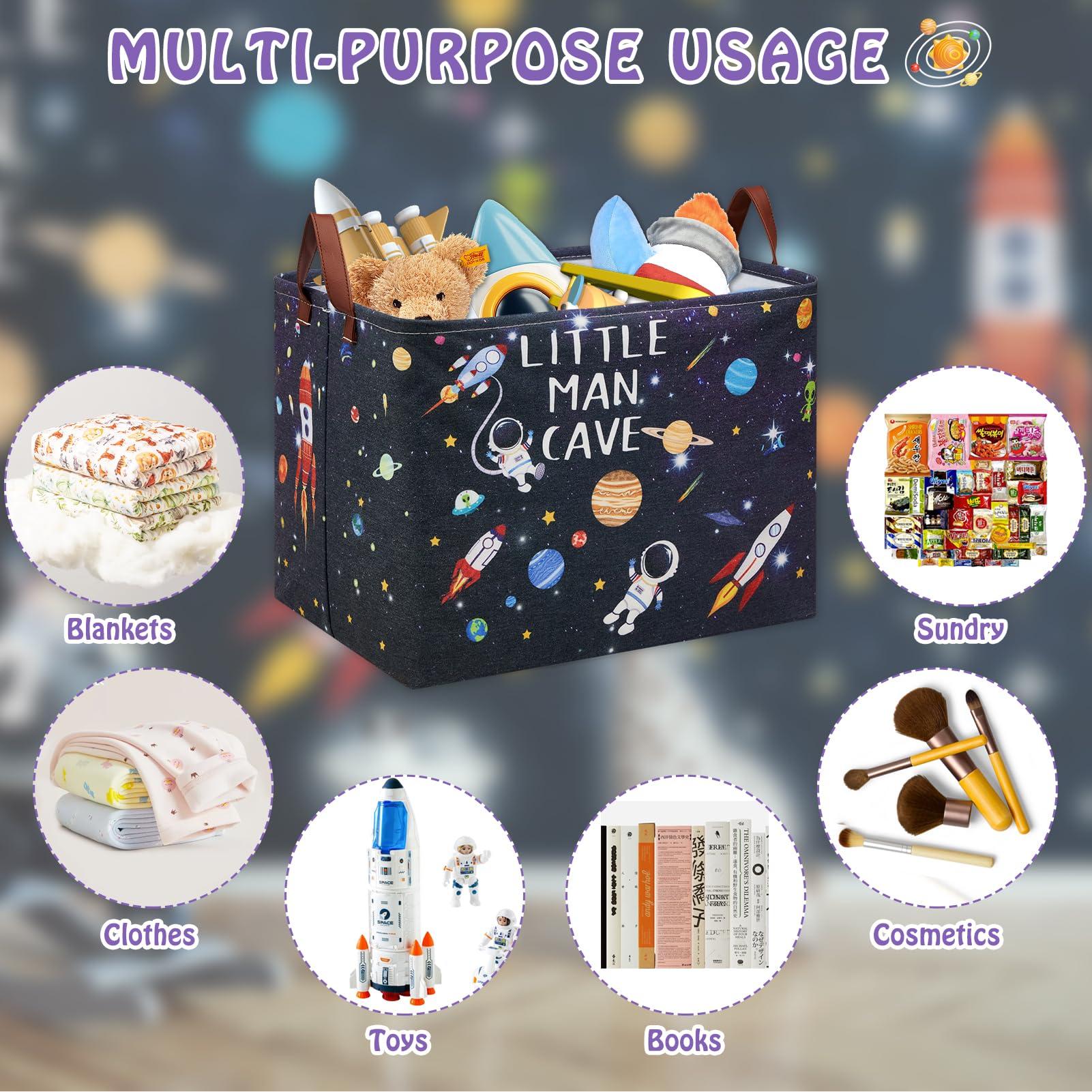 XHWZOF Rectangular toy bin storage for books and clothing