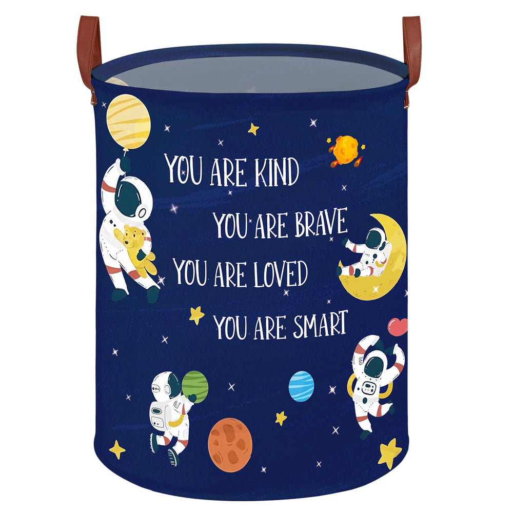 XHWZOF Space Astronaut Storage Bin front view for easy toy organization.