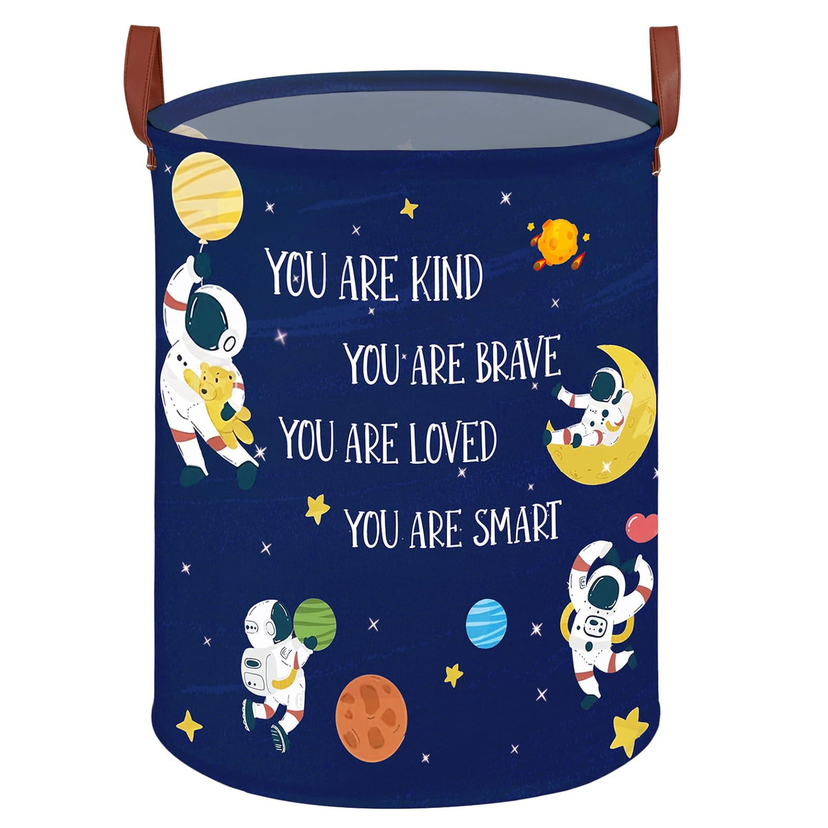 XHWZOF Space Astronaut Storage Bin front view for easy toy organization.