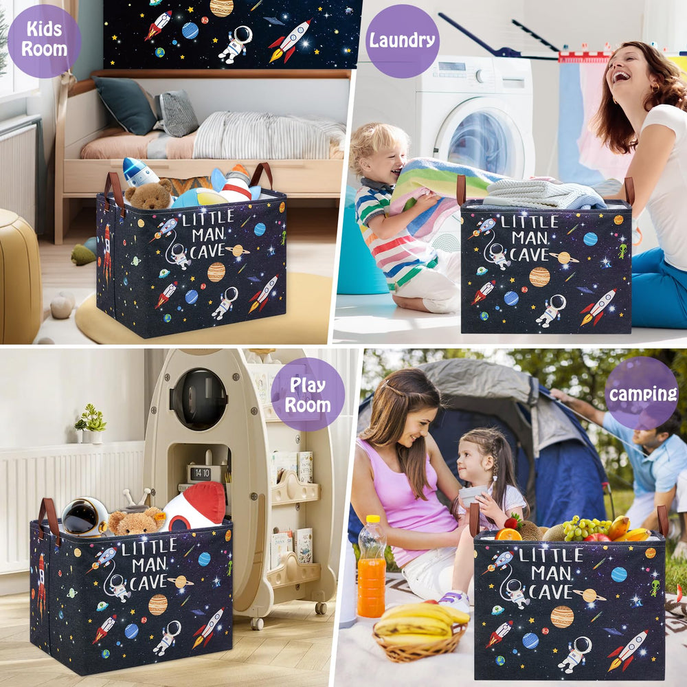 XHWZOF Space quotes decor basket enhances boy-room ambiance