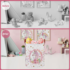 XHWZOF Unicorn Hamper pink collapsible design saves space when not in use