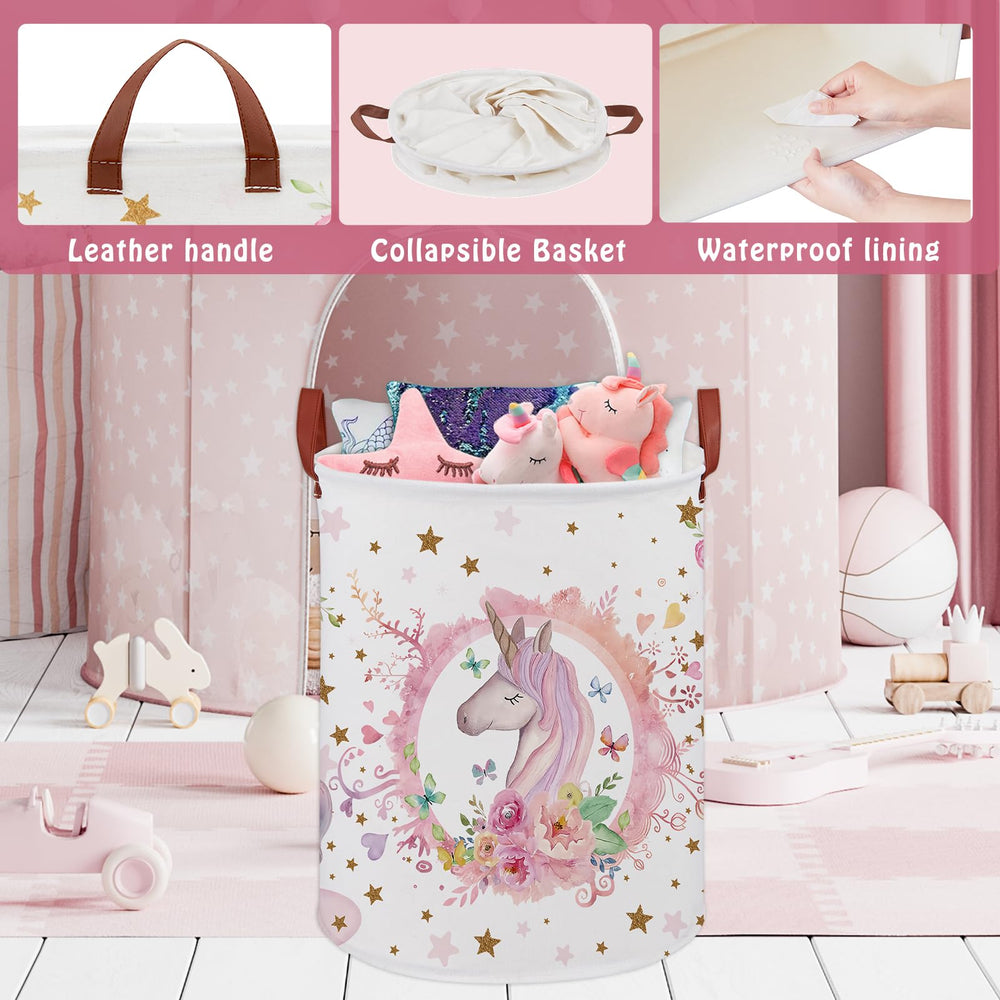 XHWZOF Unicorn Hamper toy storage highlights versatile use for clothes and toys