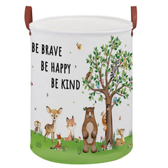 XHWZOF Woodland baby laundry hamper front view with 45L capacity for toys and clothes