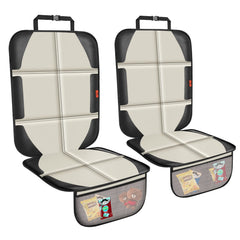 XHYANG car seat protector 2-pack beige provides full-seat coverage and spill protection.