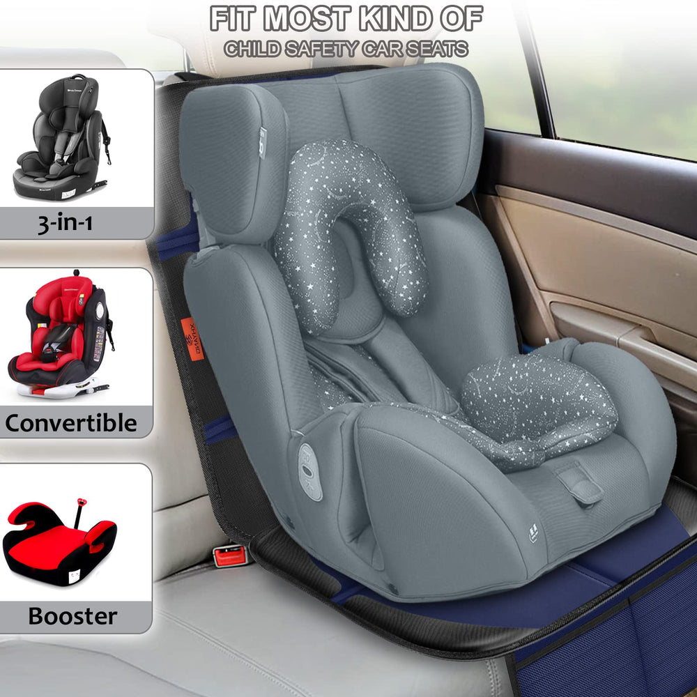 XHYANG blue protector features headrest clip for secure placement.