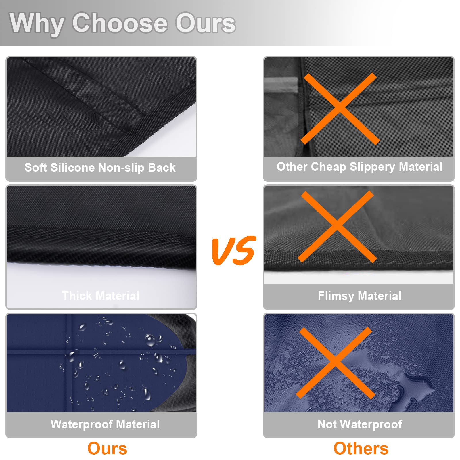 XHYANG blue seat protector includes side pockets for quick storage.