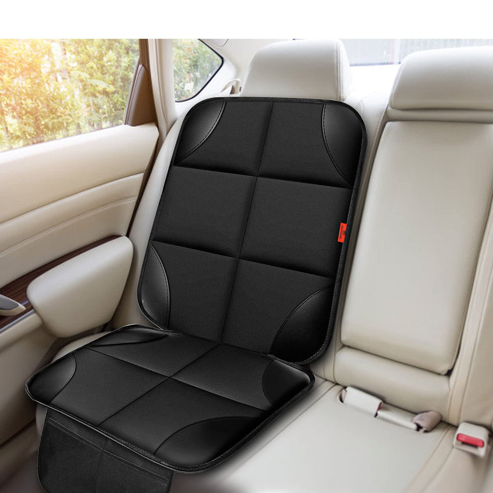 XHYANG car seat protector isofix-attachment image demonstrates compatibility with child seat systems