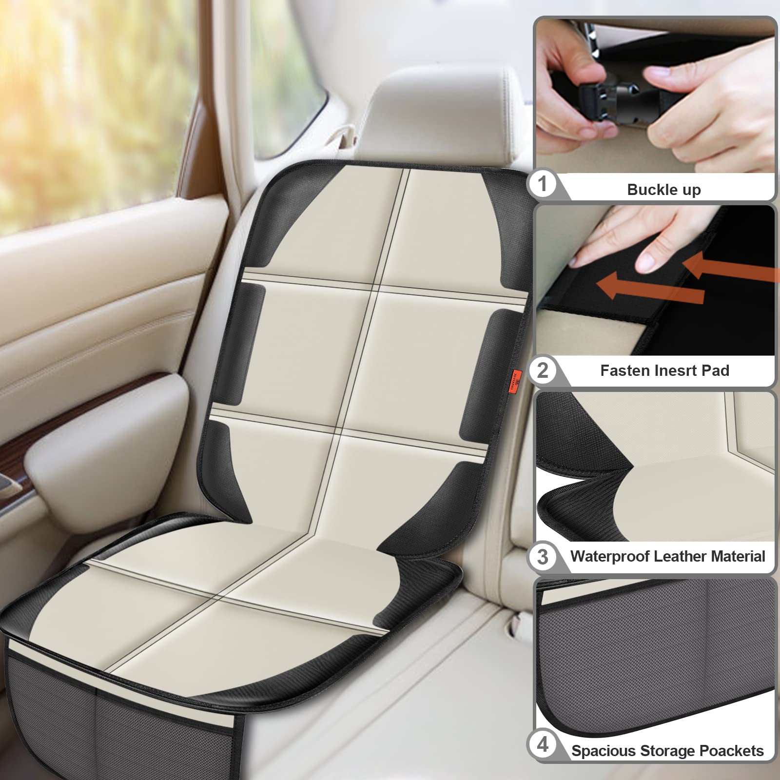 XHYANG car seat protector waterproof 600D fabric resists spills and cleans easily.