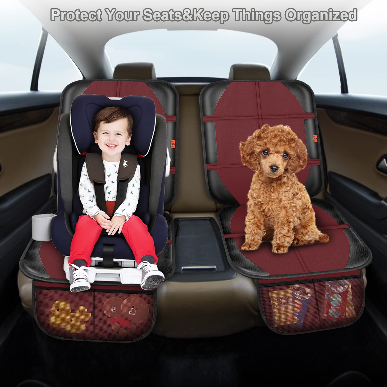 XHYANG car seat protector ISOFIX compatibility shows universal car fit