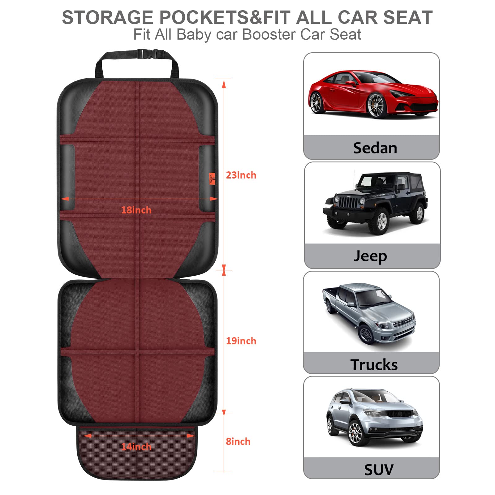 XHYANG car seat protector waterproof 600D closeup emphasizes durable spill resistance